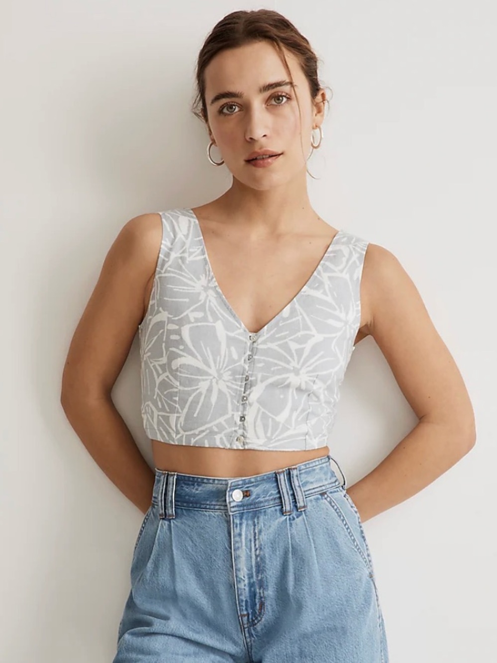 NWT Madewell Gwen Linen Blend Crop Vest